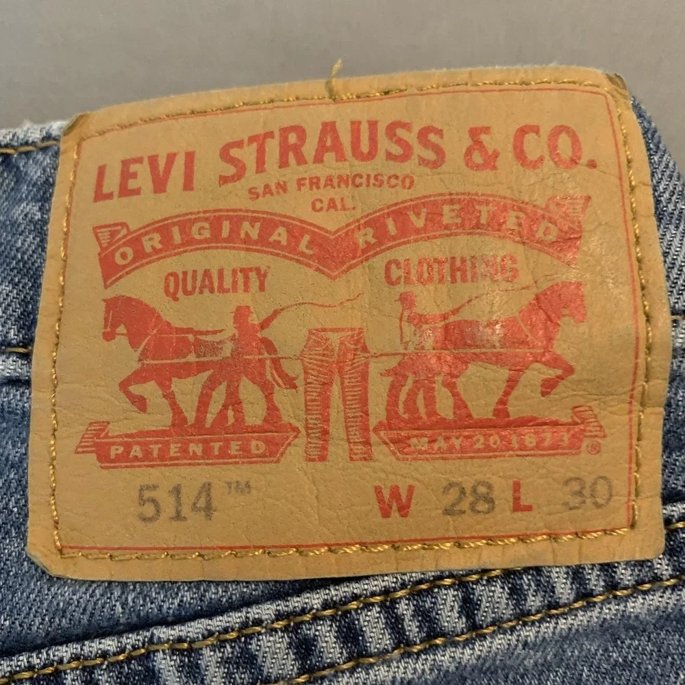 Levis 514‎ Jeans Mens 28x30 Blue Denim Straight Fit Stretch Medium Wash